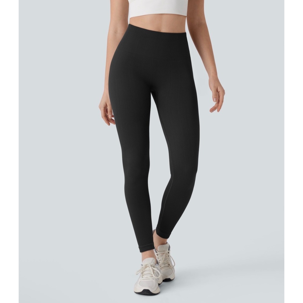 Halara Leggings Women XS Black 7/8 Seamless High Waisted Activewear - Picture 2 of 5